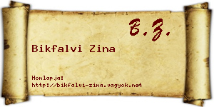 Bikfalvi Zina névjegykártya